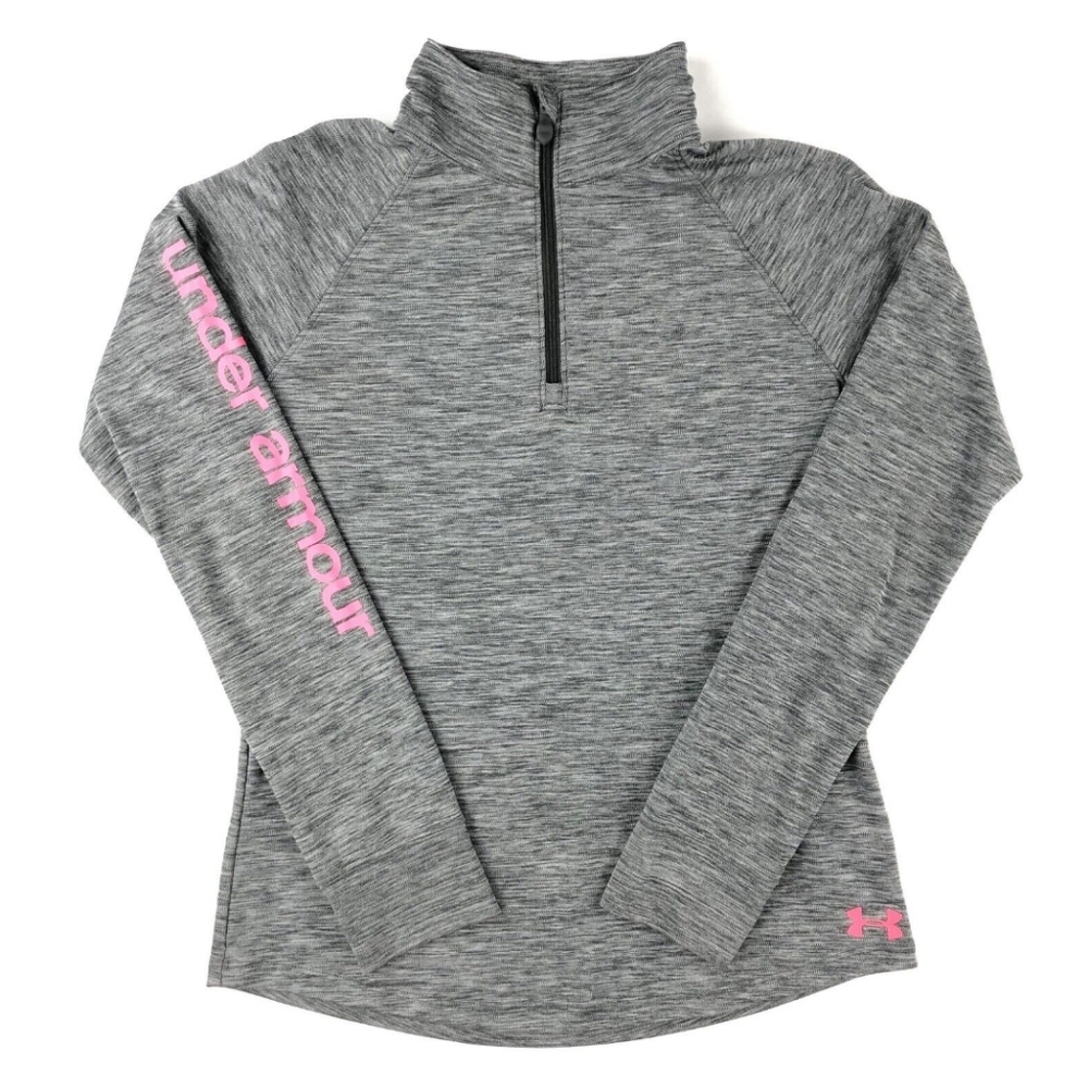Under Armour youth gray quarter zip pullover sweatshirt Girls youth size large
